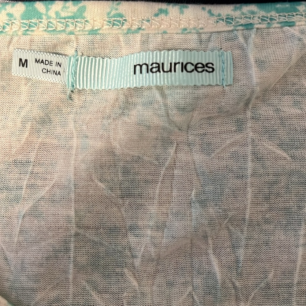 Maurices Teal Floral Lace Cami Size Medium Adjustable Strap - Picture 4 of 5